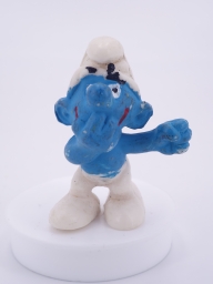 Schtroumpf avec pancarte