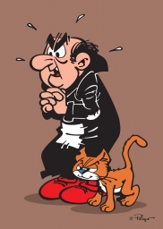 Impression sur tableau en métal - Gargamel et Azrael