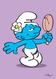 Impression sur tableau en métal - Schtroumpf Coquet