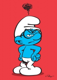 Impression sur tableau en métal - Schtroumpf à Lunettes