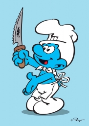 Impression sur tableau en métal - Schtroumpf Cuisinier