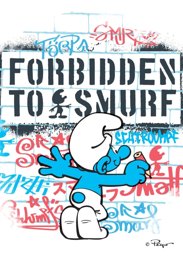 Impression sur tableau en métal - Forbidden to smurf