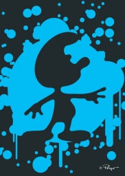 Impression sur tableau en métal - Schtroumpf