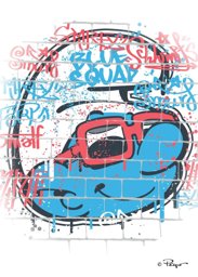 Impression sur tableau en métal - Schtroumpf